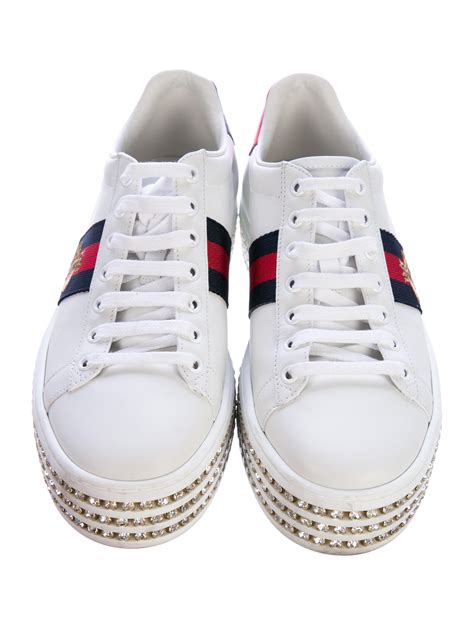 gucci ace sneaker with crystals|gucci ace leather sneakers review.